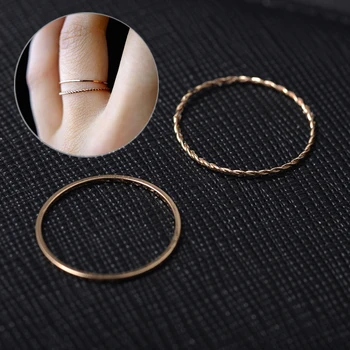 1Set Tenké Slim Rose Gold Stohovanie Koleno Prsteň Malý Prst MIDI Krúžok Jednoduchý Dizajn pre Ženy Zapojenie Prst Prsteň, Šperky