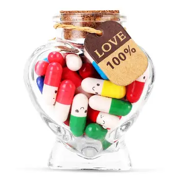 1 Nastavte Hlásenie Fľašu So Správou Kapsule List Roztomilý Láska Pilulku Úplné Jasné Želanie Fľaša na Valentína Darček Láska Želanie Fľašu