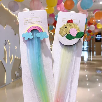 Sladké Farebné Vlásenky Deti, Dievčatá, Parochne Hairclip Cartoon Jednorožec Mačka Barrette Rozšírenie Braider Rainbow Vlasy Príslušenstvo