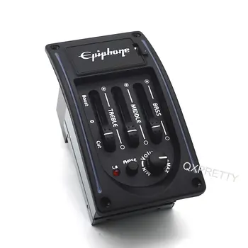 Epiphone 3 Pásma EQ Predzosilňovač Snímač pre Akustickú Gitaru Výšok, Stred Basy Fáze Volume Boost Rez s Led Indikátor stavu Batérie