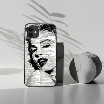 Marilyn Monroe Telefón Prípade Cover obal Pre iphone 5, 5s se 2020 6 6 7 8 12 mini plus X XS XR 11 PRO MAX black Funda Módne Nárazníka