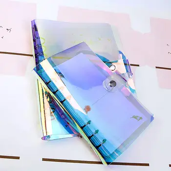A5 A6 A7 Rainbow Mäkké PVC Notebook Kryt Prípade Loose Leaf Binder Kolo Krúžok Chránič(Vnútorné Papier Nie je Súčasťou balenia)