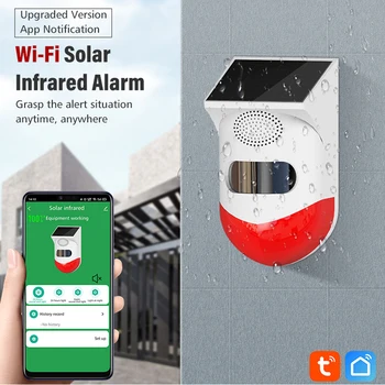 Tuya Vonkajšie Slnečné Infračervený Detektor Senzor WiFi Smart Security Alarm Proti Krádeži Alarm pre vidiecky Dom