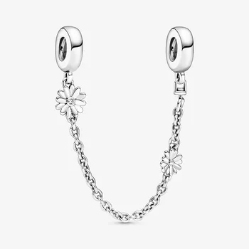2020 Nové Módne 925 Sterling Silver Korálky Daisy Kvet Bezpečnosti Reťazca Charms fit Pôvodné Pandora Náramok Ženy DIY Šperky
