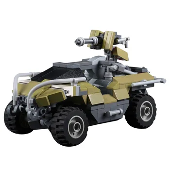MOC M12 Warthogs Radu Light Tank Film Halo Zelené Vozidlo Vojenské Série Tank Model Hry Stavebné Bloky HOBBY Hračky Darček