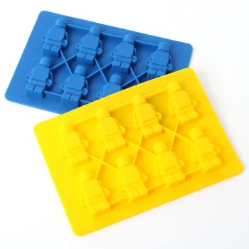 Tortu Nástroje Otvory Lego Mini Obrázok Robot Ice Cube Zásobník Formy Čokoládová Torta Jelly Jello Silikónové Formy Fondant Formy