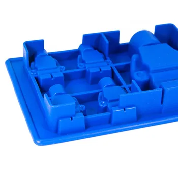 Tortu Nástroje Otvory Lego Mini Obrázok Robot Ice Cube Zásobník Formy Čokoládová Torta Jelly Jello Silikónové Formy Fondant Formy