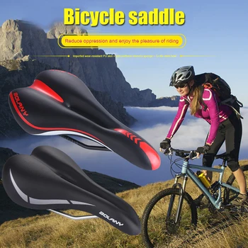 Na bicykli Sedadlo pre Mužov, Ženy Priedušná pamäťovou Penou Polstrované Ergonomické Požičovňa Sedlo MTB Horský Cestnej Bike Sedáku