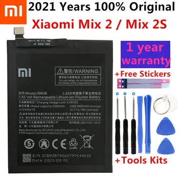 Pôvodný Xiao Mi Originálne Náhradné Batérie BM3B Pre Xiao MIX 2 2S MIX2 S 3300mAh Vysoká Kapacita Batérie Telefónu Bezplatné Nástroje