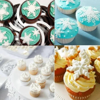 3ks Cookie Cutter Plastové Snowflake Fondant Piest Plesní, Svadobné, Vianočné Party Cukru Plavidlá, Pečivo, Formy Cake Decoration Nástroje