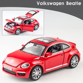 1:32 autíčka Volkswagen Beatle Zliatiny Modelu Auta Diecasts Hračky Model Auta, Miniatúrne Rozsahu Zvuk a Svetlo Auto Deti Hračka Darček