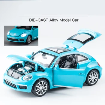 1:32 autíčka Volkswagen Beatle Zliatiny Modelu Auta Diecasts Hračky Model Auta, Miniatúrne Rozsahu Zvuk a Svetlo Auto Deti Hračka Darček