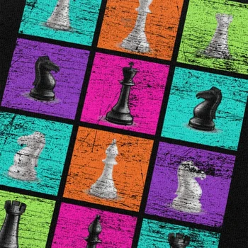 Retro Chessmen Šach T-shirt Mužov Bavlna Šach T Shirt Šachovnici Hra Tee Topy Kráľ, Kráľovná 60. rokoch Dosková Hra Kôň Ventilátor Hráč Tričko
