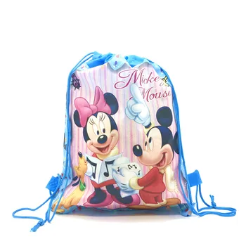 Disney Mickey Minnie Mouse Strany Tašky Pre Deti Narodeniny Netkanej Textílie Batoh Dieťa Cestovať Školské Tašky Dekor Šnúrkou Tašky