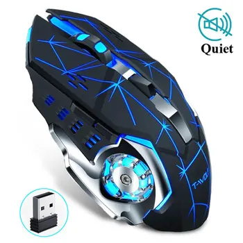 1600 2400 DPI Wireless Gaming Mouse Nabíjateľná Tichý LED Podsvietený USB Optická Ergonomická Myš Herné Myši na Notebooku/PC
