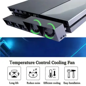 Pre konzoly PS4 chladnička chladiaci ventilátor pre PS4 externý USB 5-ventilátora, regulácia Teploty pre konzoly Playstation 4