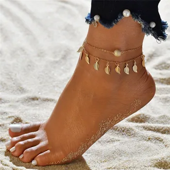 Modyle Zlato Žena Ponožky Naboso Háčkovanie Sandále Na Nohy Šperky Nohu Nové Ponožky Na Nohu Členok Náramky Pre Ženy Nohu Reťazca
