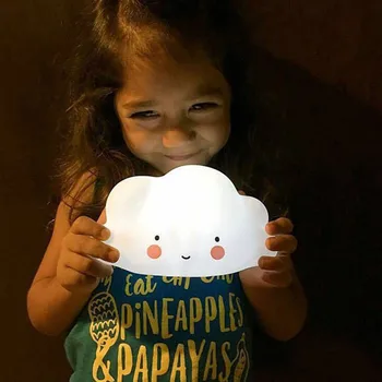 Cloud Tvar Tlačidlo Batérie Nočné Svetlo Deti Svetla Baby Škôlky Lampa Spálňa Spánku pre Deti Dievča Hračka Vianočný Darček