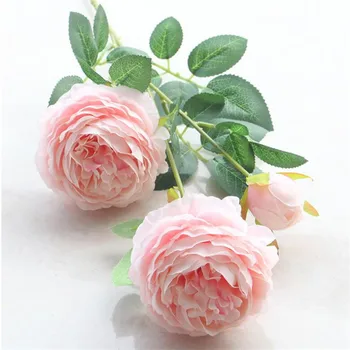 10pcs Hodváb Zeler Pivónia Kvet Umelý Čaj Rose Stonky 65 cm dlhé Svadobné centerpieces Dekoratívne Kvety 11 farieb