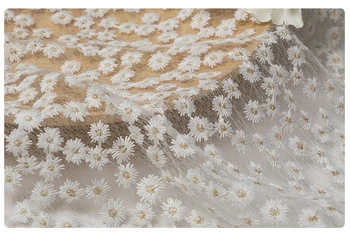 150 cm x 50 cm Malý Daisy tehla kameň oka výšivky pavučina DIY textílie, čipky na šaty okenné záclony Svadobné šaty