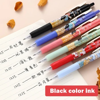 6pcs Dynastie Tang Pen Set Retro Čínske Dievča 0,5 mm Guľôčkové Čiernej Farby Gélový Atrament Perá na Písanie Značku Office Školy F120