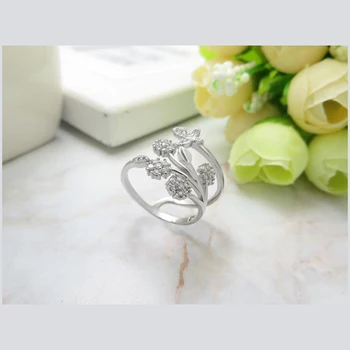 Crystal Motýľ Kvet Prstene pre Ženy Móda Drahokamu Svadobné Zapojenie Nastaviteľné Prst Prsteň Dievča Zirkón Šperky Darček