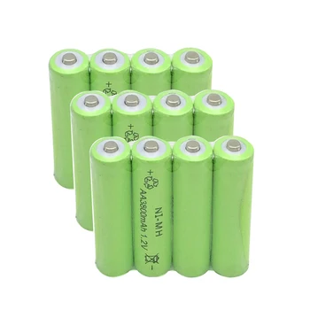12Pcs AA 1.2 V 2A 3800mAh Ni-MH Dobíjacie Batérie 14 mm*50mm Nikel-Metal-Hydridové Batérie Vopred Nabitá