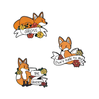Smalt Pin Odznaky Fox Brošňa Pre Klobúk Kolíky Pre Batohy Odznak Kovové Brošňa Pre Oblečenie, Darčeky Pre Ženy, Šperky, Doplnky