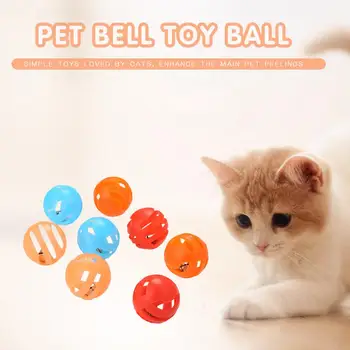 Hádzanie Vyprázdnené Bell Hračky, Interaktívne Pet Hrá Žuvanie pre Mačky Teaser Náhodné Farby Mačiatko Školenia Poškriabaniu Hrkálka Guľa