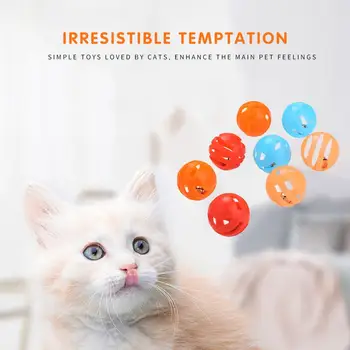 Hádzanie Vyprázdnené Bell Hračky, Interaktívne Pet Hrá Žuvanie pre Mačky Teaser Náhodné Farby Mačiatko Školenia Poškriabaniu Hrkálka Guľa