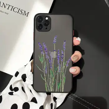 Jednoduché Fialové Kvety Levandule umenie vzor Telefón Prípadoch matné transparentné Na iphone 7 8 11 12 plus mini x xs xr pro max kryt