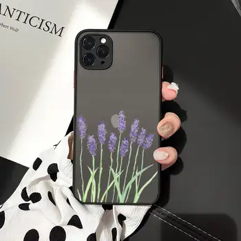 Jednoduché Fialové Kvety Levandule umenie vzor Telefón Prípadoch matné transparentné Na iphone 7 8 11 12 plus mini x xs xr pro max kryt