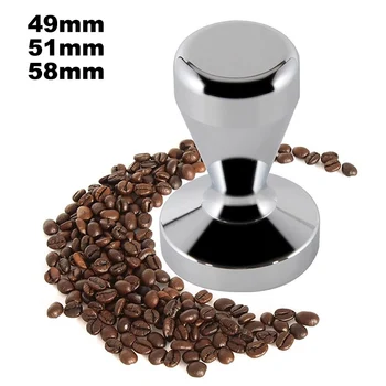 Pevná Nerezová Oceľ 49 mm 51mm 58mm Kávy Tamper Plochým dnom, Káva Kladivo Prášok Espresso Coffee Bean Mlyn Stlačte Príslušenstvo