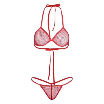 Dámske Erotické Bikini priesvitný Set spodnej Bielizne Sieťovina Vyhovovali Vidieť-cez Bikini Podprsenka Top s príslušnými G-string Tangá Nohavičky, Sexy spodná Bielizeň Nastaviť