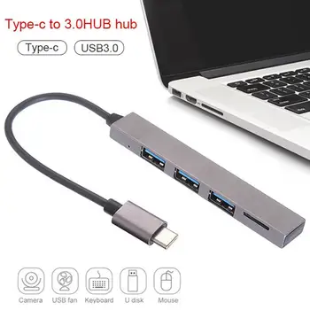 4 v 1 USB 3.1 Typ-C, USB 3.0 TF Slot Čítačky Hub Adaptér pre MacBook Pro/Vzduch Converter Viacerými Rozhranie Telefón Nabíjanie