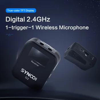 SYNCO G2A1 G2A2 G2 A1 A2 Bezdrôtový Lavalier Mikrofón Mic Systém pre Smartphone DSLR Fotoaparát Monitorovanie v reálnom čase 70M Prenos
