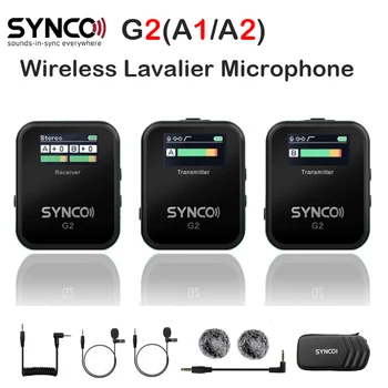 SYNCO G2A1 G2A2 G2 A1 A2 Bezdrôtový Lavalier Mikrofón Mic Systém pre Smartphone DSLR Fotoaparát Monitorovanie v reálnom čase 70M Prenos