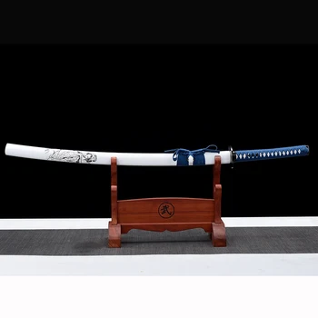 Japonský Samuraj Katana 1060 Uhlíkovej Ocele Čepeľ Britva Ostré Skutočný Meč Ručné Full Tang Modrá Enchantress Meče 41 Palec