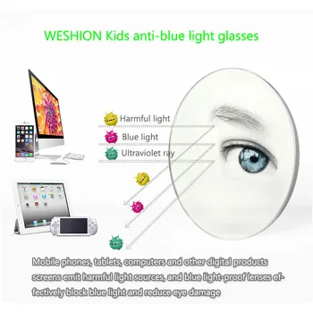 2021 Nové Deti Anti Modré Svetlo Okuliare Kolo Silikónové Pebax Rám Odnímateľné Rameno Anti-Reflexná Eyeglasse 2-8 UV Filter