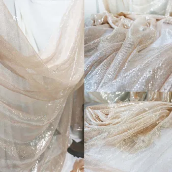 Rose gold duté oka seethrough handričkou svetlé hodvábne svadobné šaty laser Diy šitie dizajnér odevy, textílie, veľkoobchod