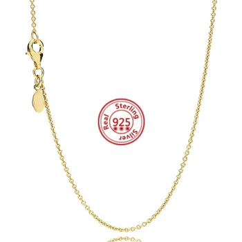 Autentické 925 Sterling Silver Náhrdelník Rose Gold & Gold Color & Silver Shine Kotvy Základné Náhrdelník Ženy Strany DIY Šperky, Darčeky