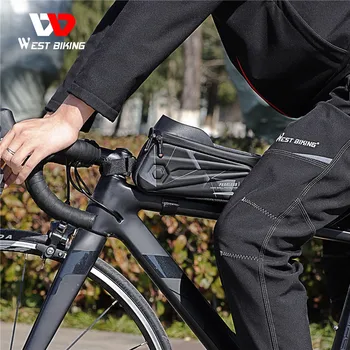 ZÁPAD CYKLISTIKA Rainproof Cyklistické tašky MTB Bike Rám Prednej Hornej rámovej Trubky Cyklistická Taška 7in Dotykový Telefón Prípade Pack Bike Príslušenstvo