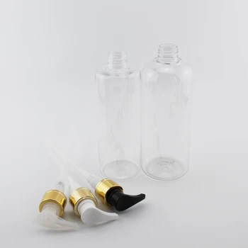 Zlato Hliník Lotion Čerpadla Fľaše 300 ml / 400 ml X 12 Transparentné Kozmetické Nádoby Na Tekuté Mydlo, Sprchový Gél, telový Krém Krém