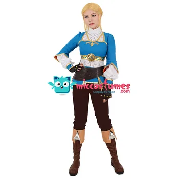 Botw Cosplay Princezná Cosplay Kostým Halloween Kostýmy pre Ženy Blue Top Oblečenie