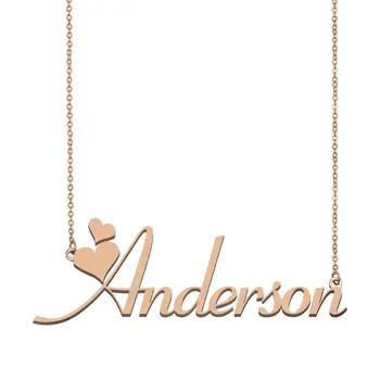 Anderson Názov Náhrdelník, Vlastné Meno Náhrdelník pre Ženy, Dievčatá Najlepšími Priateľmi Narodeniny, Svadba, Vianoce Matka Dní Darček