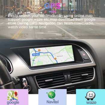 Systém Android, Auto GPS Navi Stereo Pre Audi A5 2009-2016 WIFI Google 2+32GB RAM BT IPS Dotykový Displej Auto Multimediálny Prehrávač