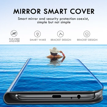 Smart Mirror Flip puzdro Pre Samsung Galaxy F62 A72 A52 A42 A32 A12 A51 A71 4G 5G M51 A50 A70 A02 M31S S20 S21 FE Ultra Plus Kryt
