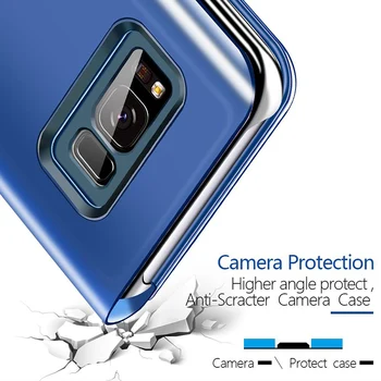 Smart Mirror Flip puzdro Pre Samsung Galaxy F62 A72 A52 A42 A32 A12 A51 A71 4G 5G M51 A50 A70 A02 M31S S20 S21 FE Ultra Plus Kryt