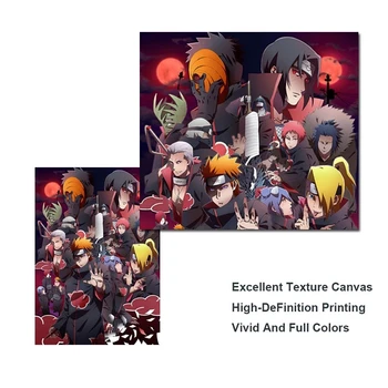 Japonské Anime Naruto Plagát Akatsuki Uchiha Plátno na Maľovanie na Stenu Umenie Darček Decor Obrázok nástenná maľba na Obývacia Izba Domáce Dekorácie