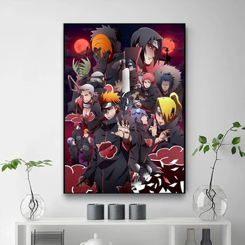 Japonské Anime Naruto Plagát Akatsuki Uchiha Plátno na Maľovanie na Stenu Umenie Darček Decor Obrázok nástenná maľba na Obývacia Izba Domáce Dekorácie